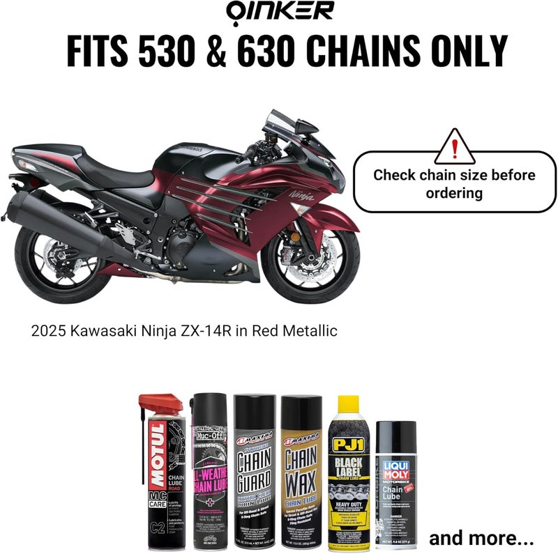 Oinker ® Motorcycle Chain Lube Applicator | 530 & 630 Chains, Mess-Free Chain Wax, Chain Cleaner - Image 5